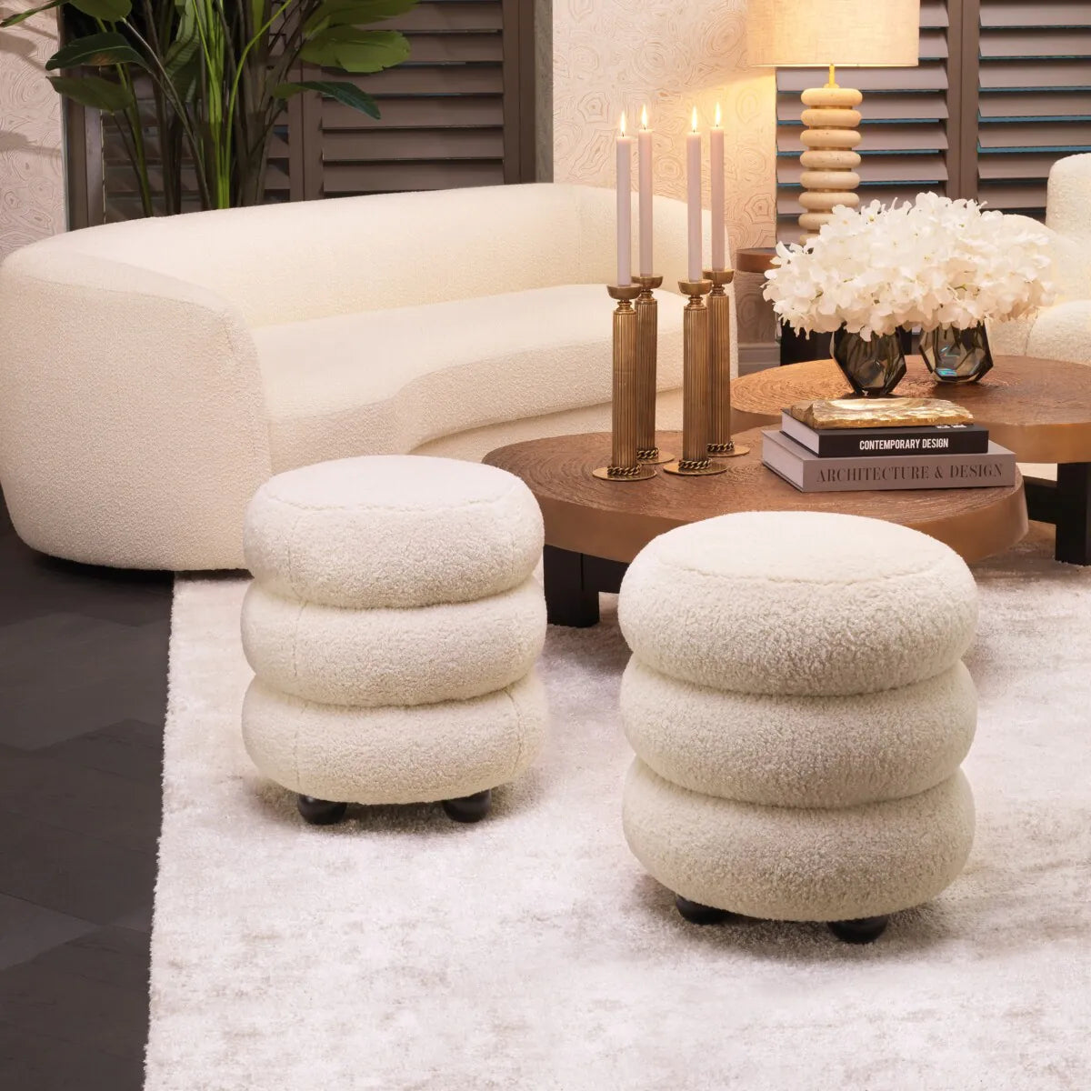 Eichholtz stool Tulum Brisbane cream