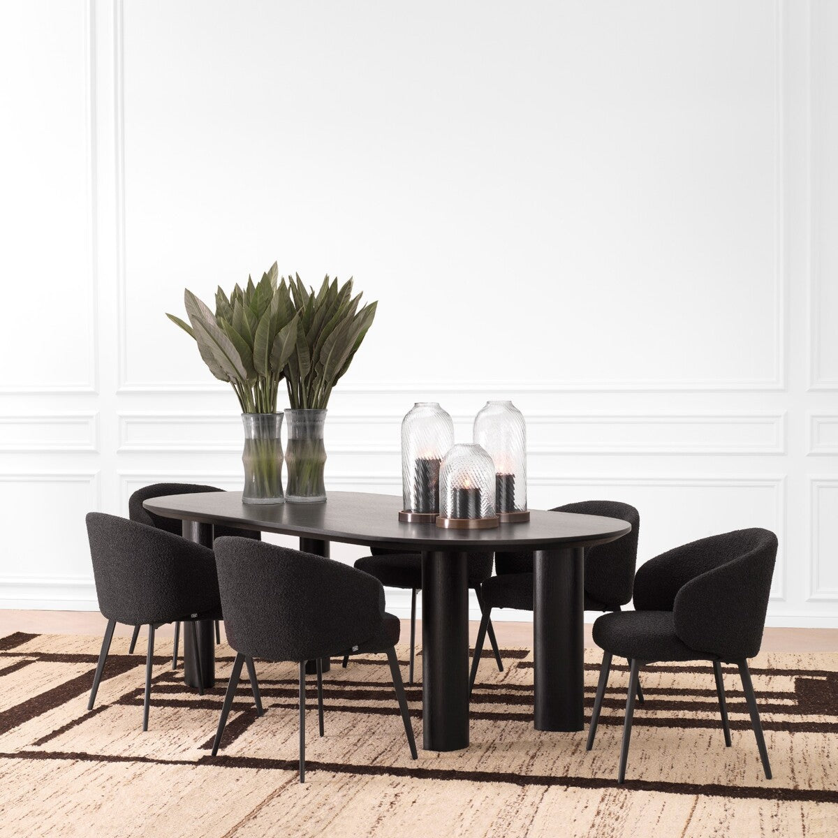 Dining table Eichholtz Mogador S Black eetkamertafel zwart 