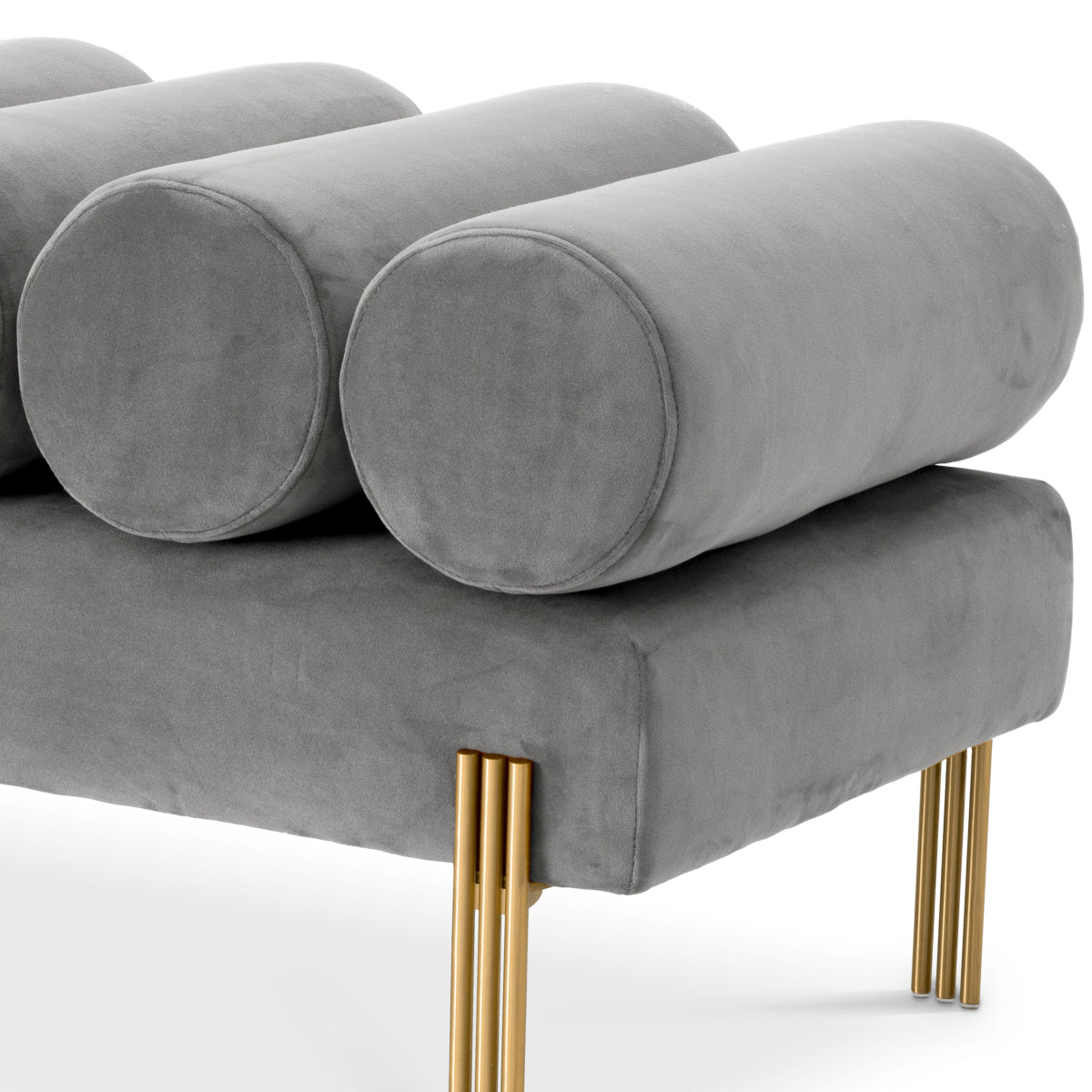 Bench Eichholtz Oxley light Grey lichtgrijze hocker