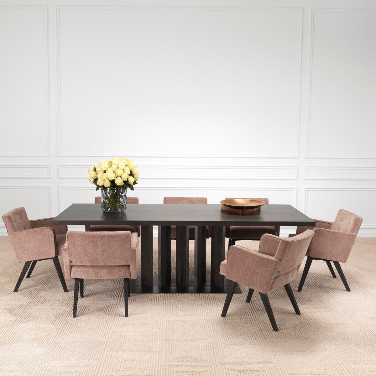 Dining chair Eichholtz Locarno pink eetkamerstoel oud roze sisley