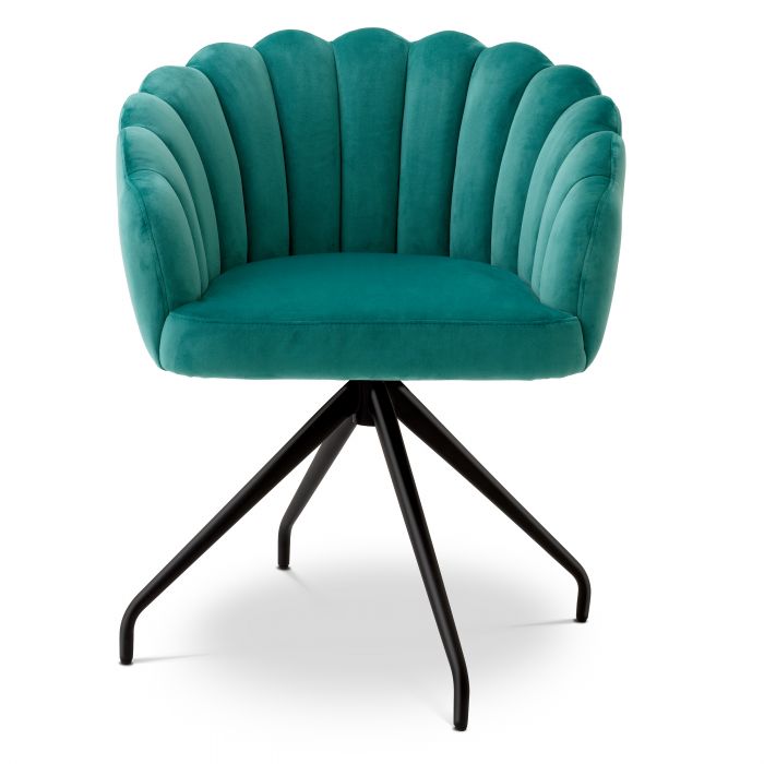 Dining chair Eichholtz Luzern turquoise eetkamerstoel 