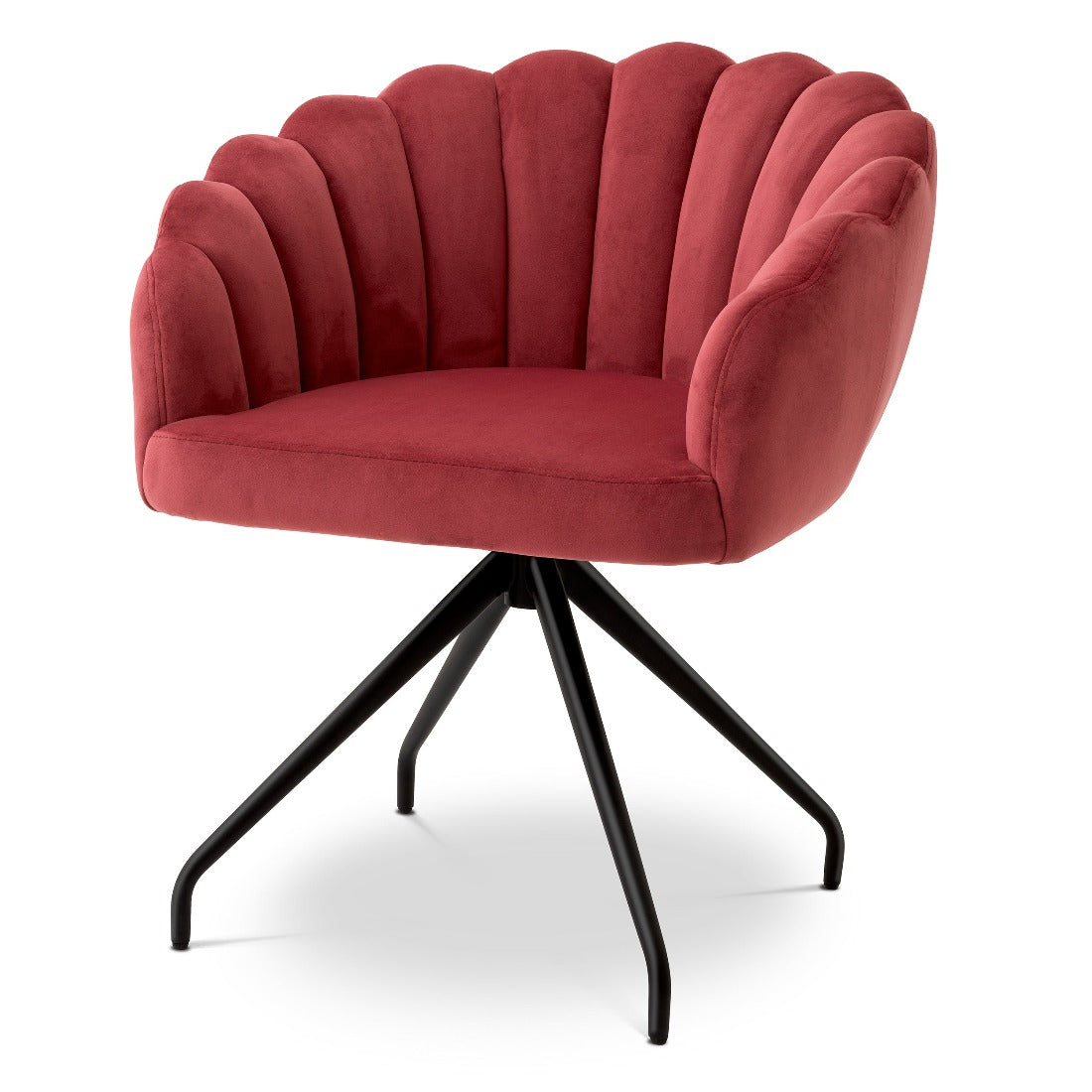Dining chair Eichholtz Luzern faded red eetkamerstoel velvet