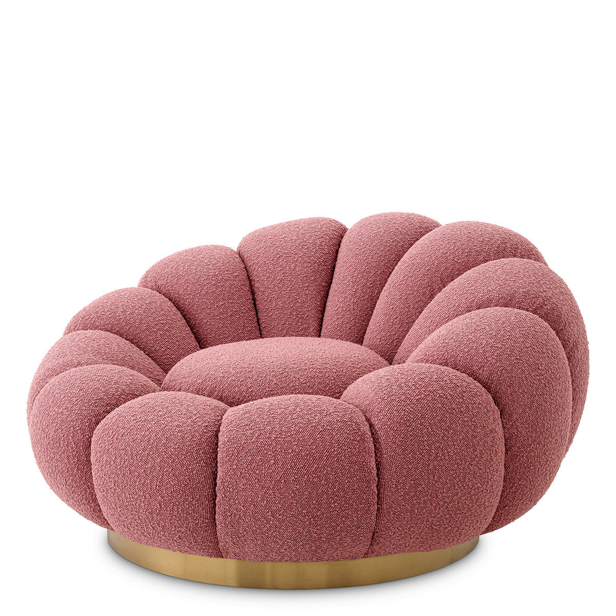 Swivel chair Eichholtz Mello Bouclé rose