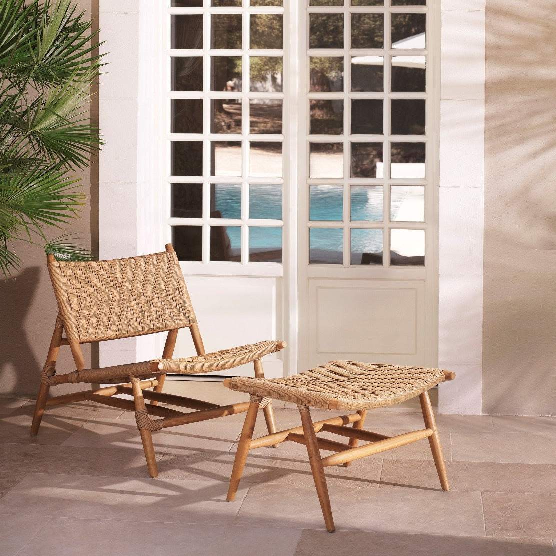 Outdoor chair and foot stool Eichholtz Laroc