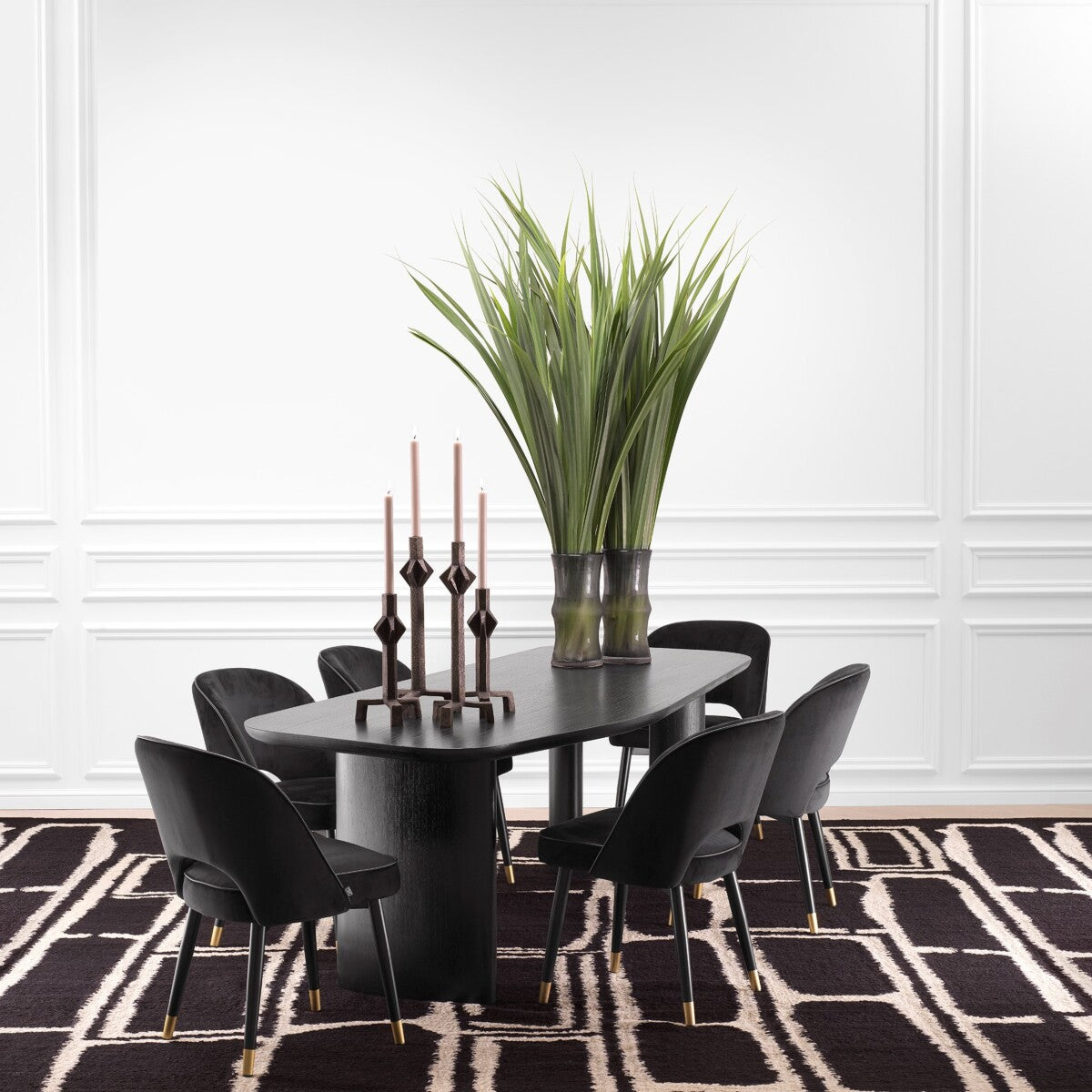 Dining table Eichholtz Flemings Charcoal eetkamertafel