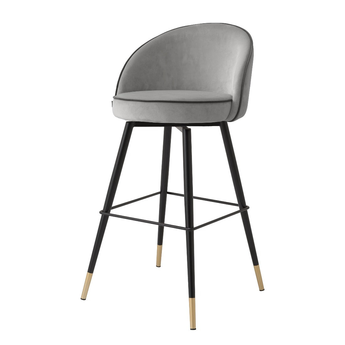 Bar stool Eichholtz Cooper light grey velvet