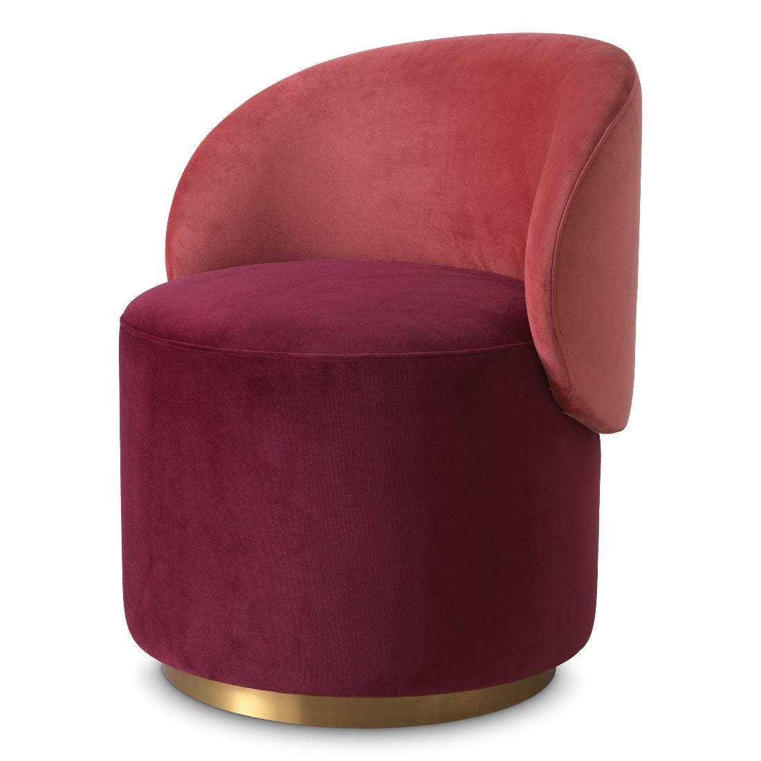 Low swivel dining chair Eichholtz Greer bordeaux