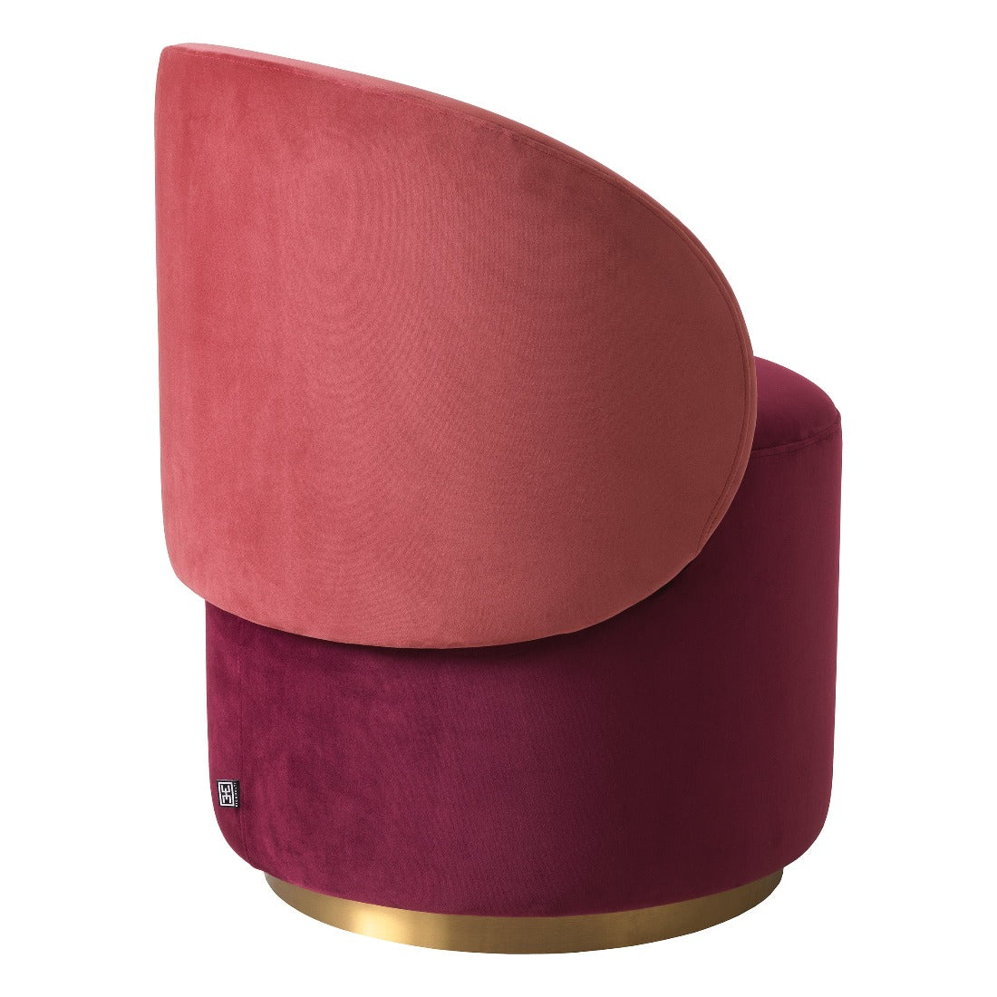 Low swivel dining chair Eichholtz Greer bordeaux red