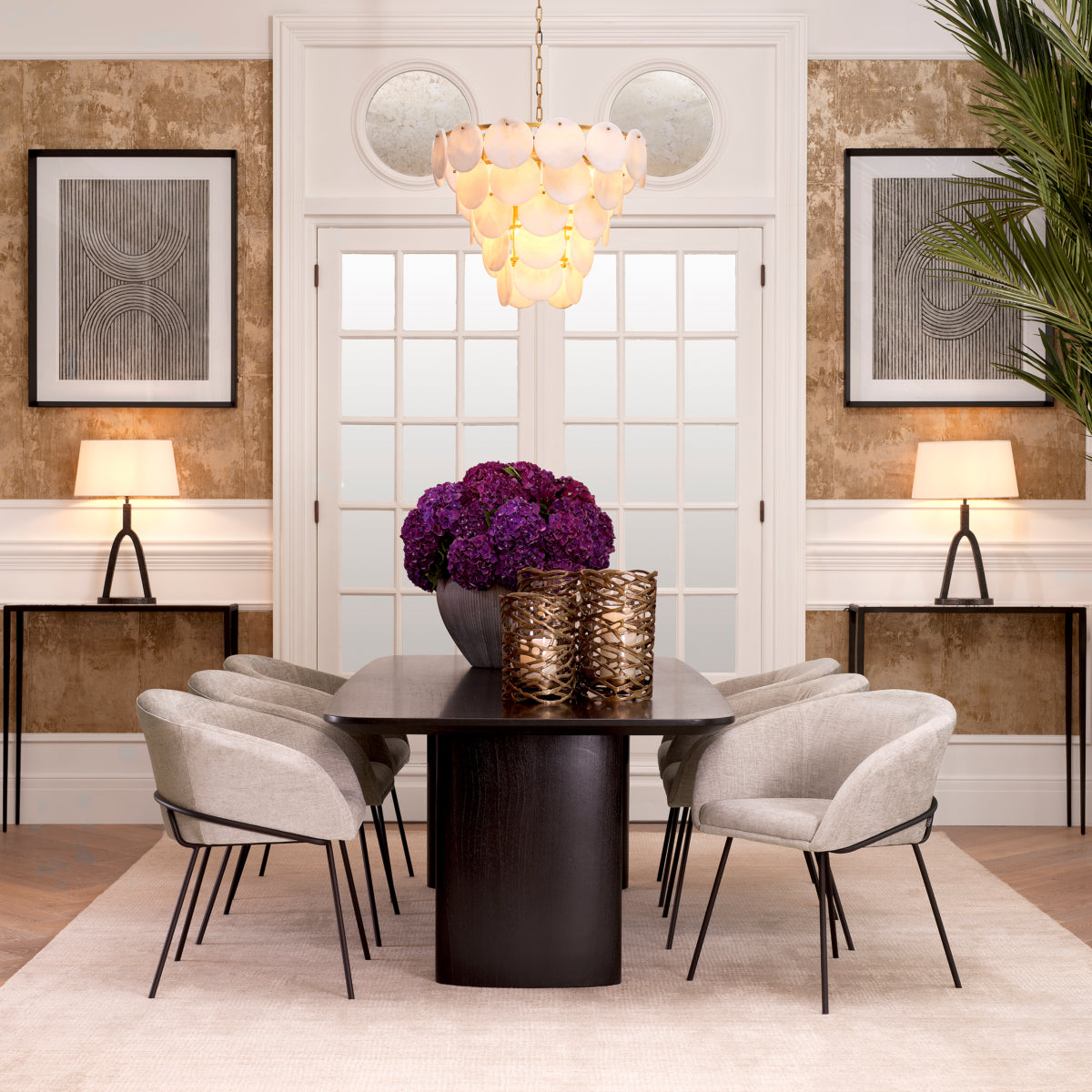 Chandelier Eichholtz Clementina Antique brass finish
