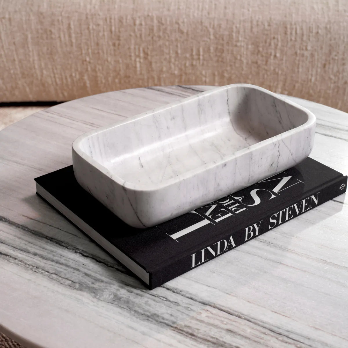 Eichholtz bowl Vioujard white marble