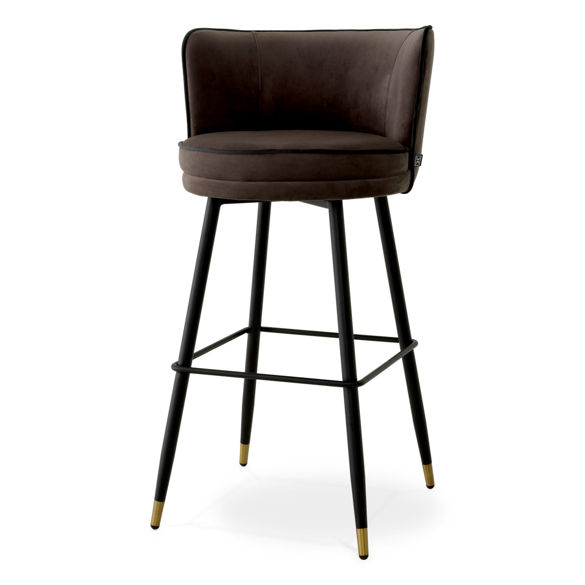 Bar stool Eichholtz Grenada grey velvet