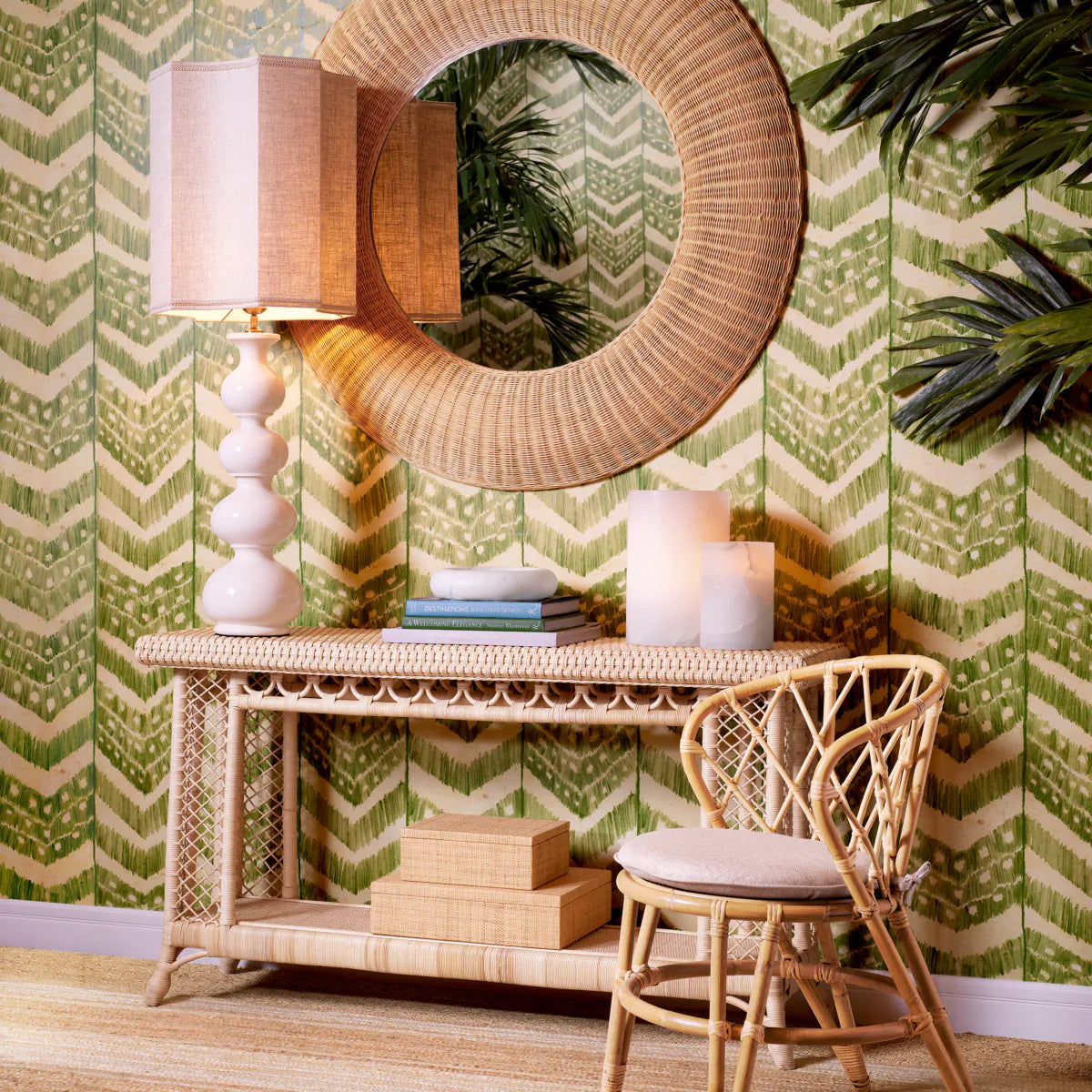 Eichholtz console table Saba rattan