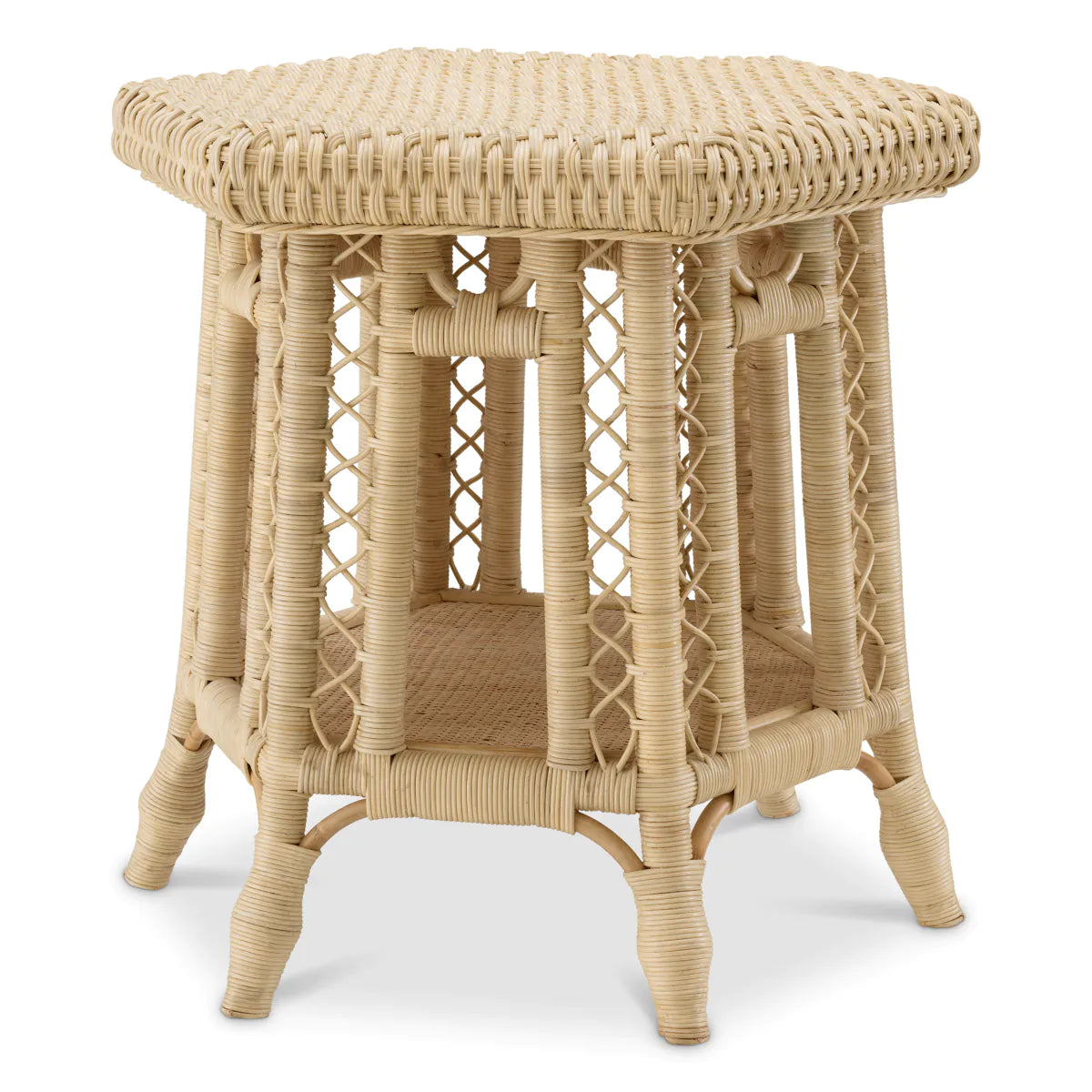 Eichholtz side table Saba hexagon rattan
