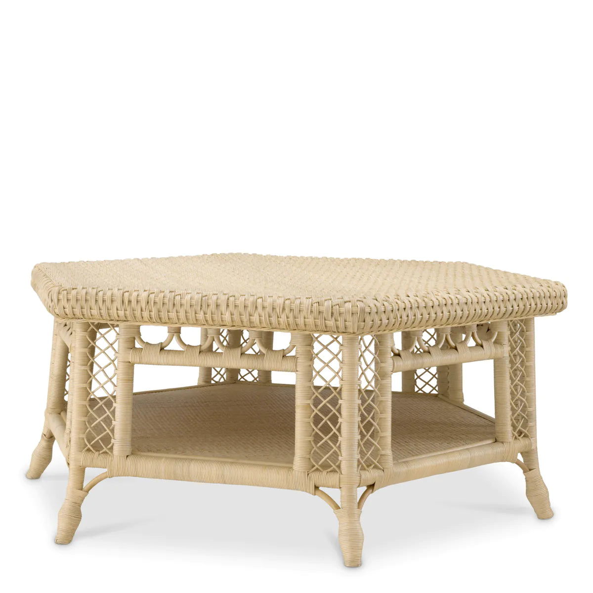 Eichholtz coffee table Saba hexagon rattan
