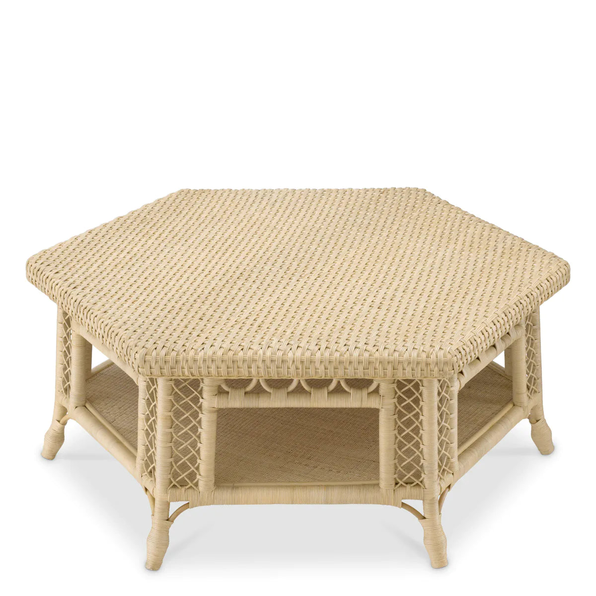 Eichholtz coffee table Saba hexagon rattan