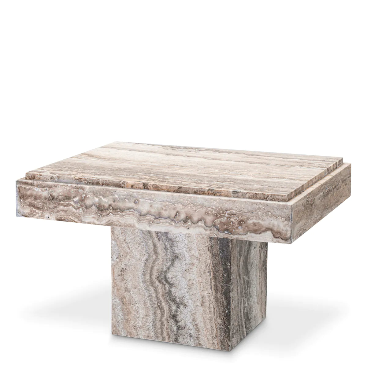 Eichholtz side table Sartoria silver travertine