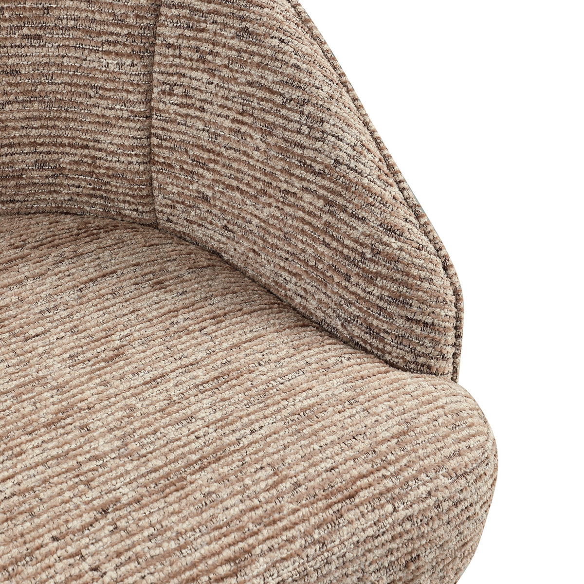 Beverly mocca linear swivel dining chair