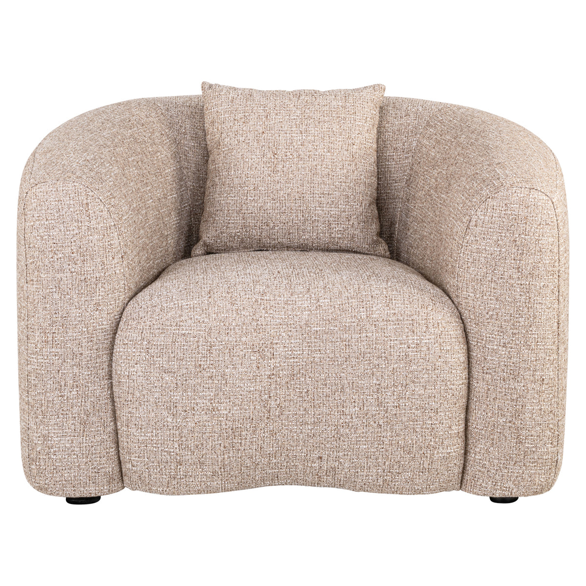 Fauteuil lounge Luxandra sand tweed ignifugé