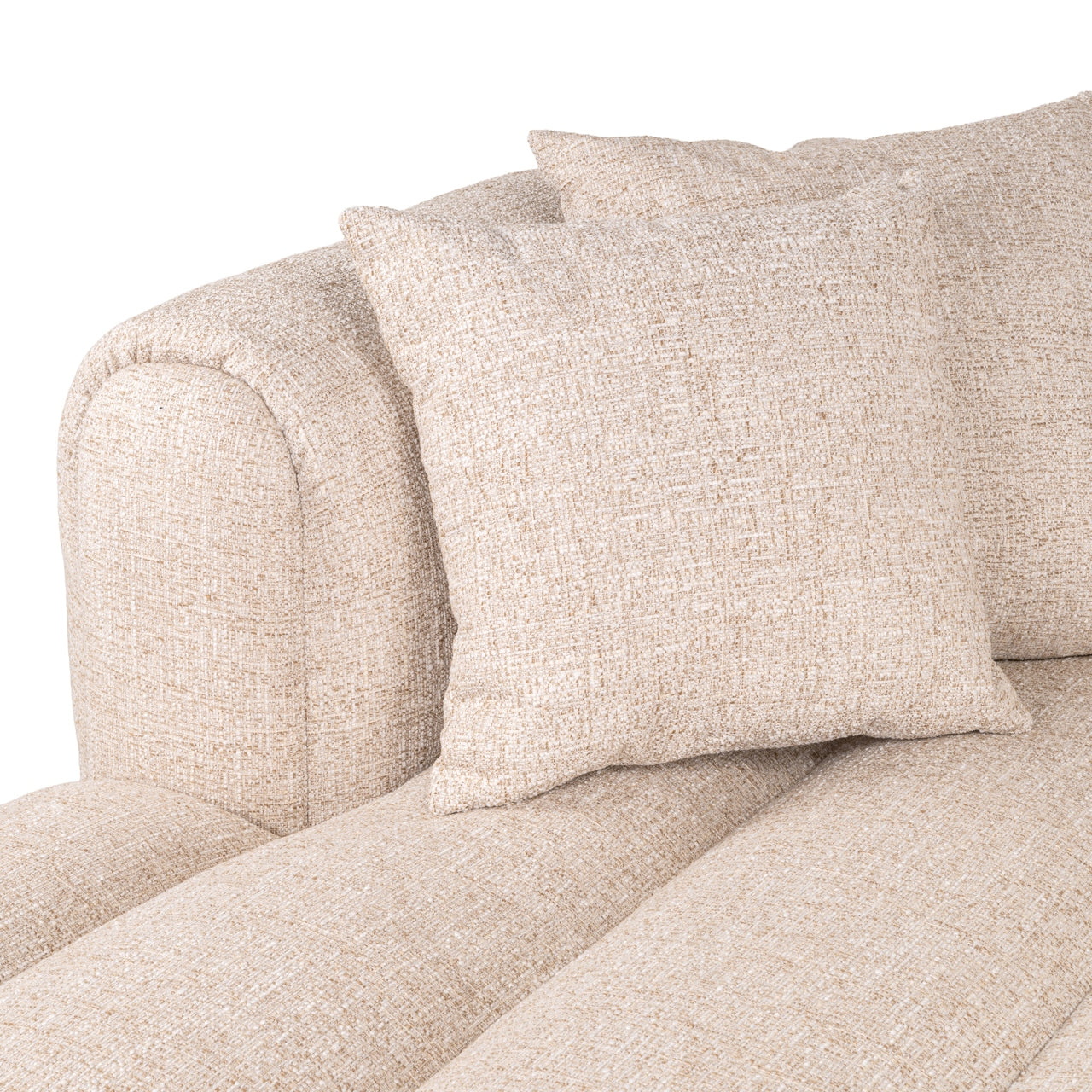 Bank Novaro cream tweed lounge left fire retardant