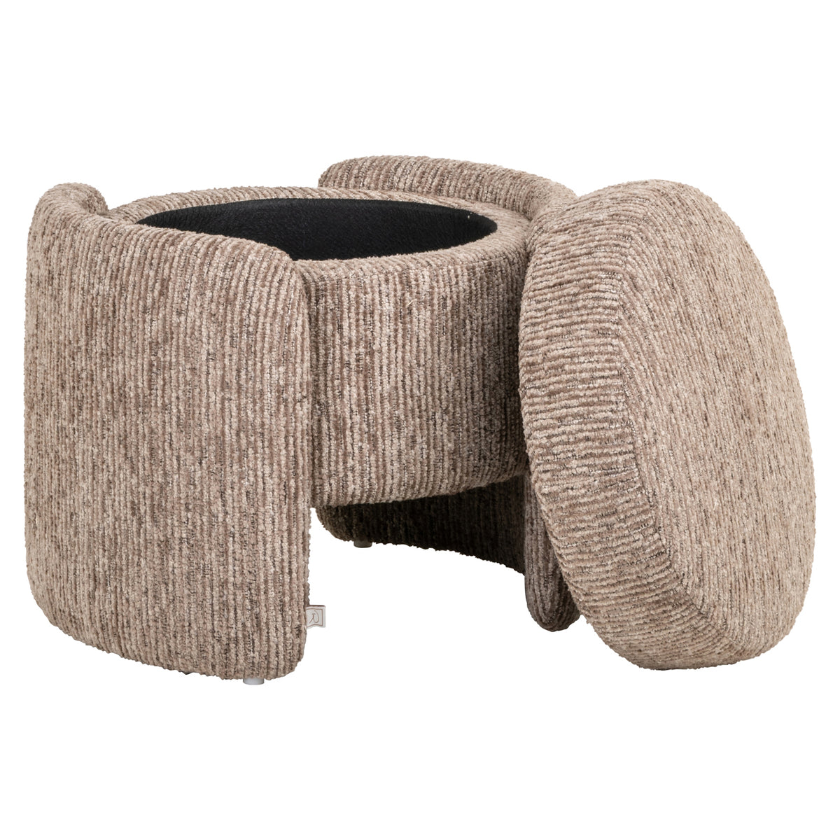 Cupid mocca linear pouf & footstool with storage