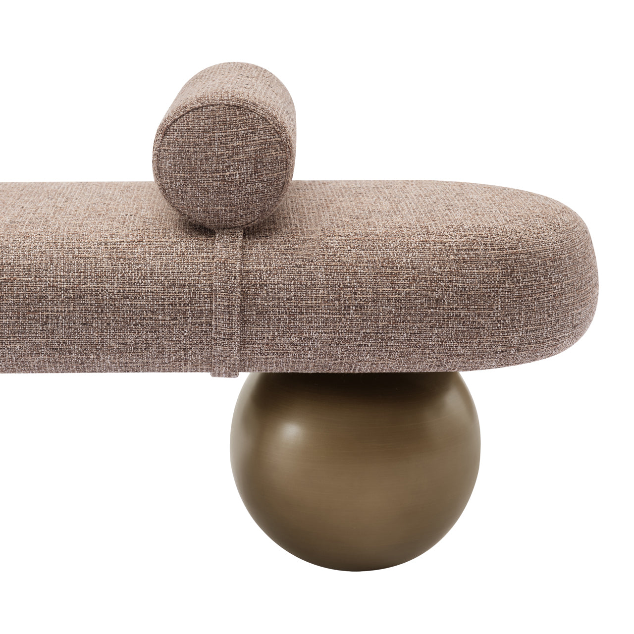 Alexander Jones bench, brown fire-retardant tweed (Geneva)