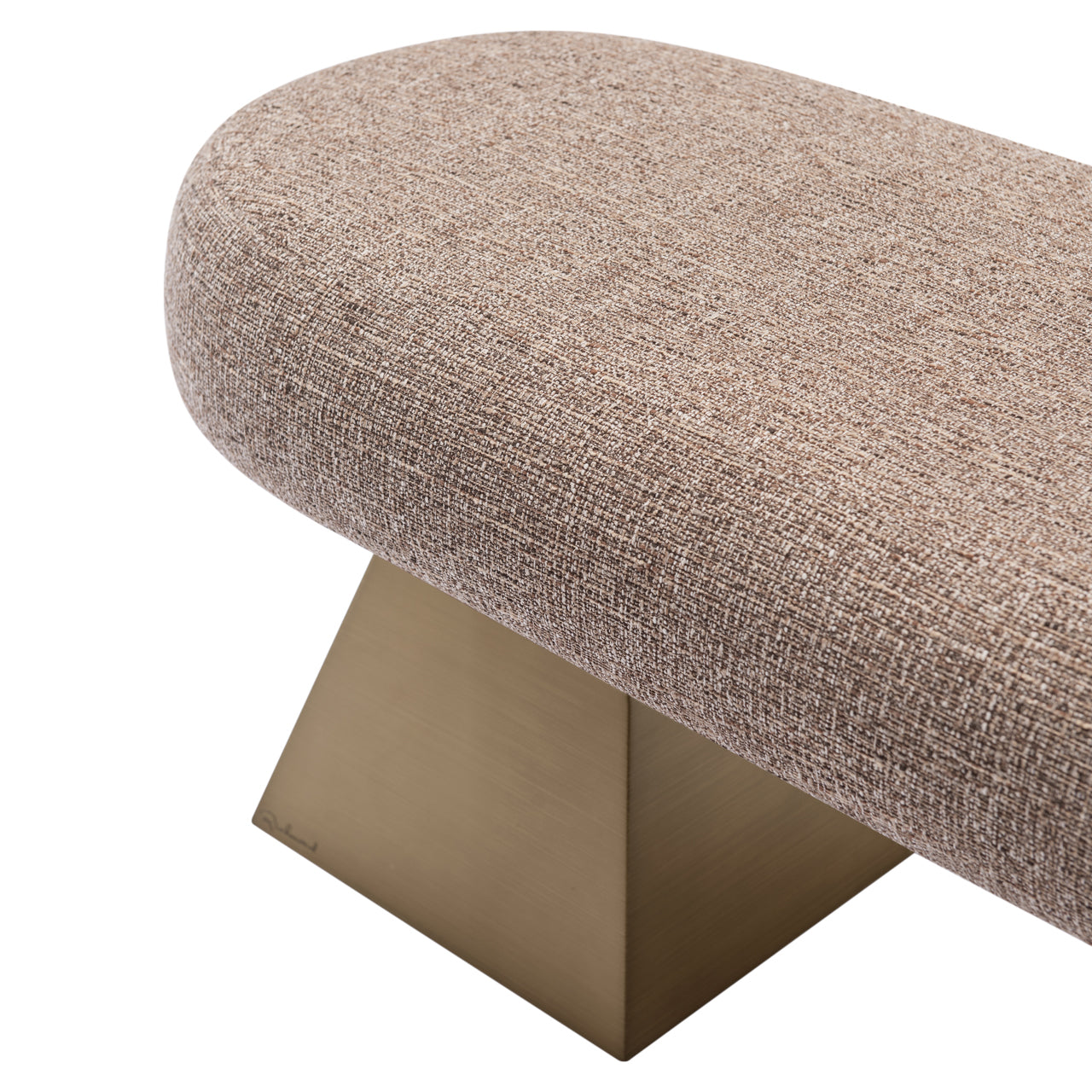 Alexander Jones bench, brown fire-retardant tweed (Geneva)