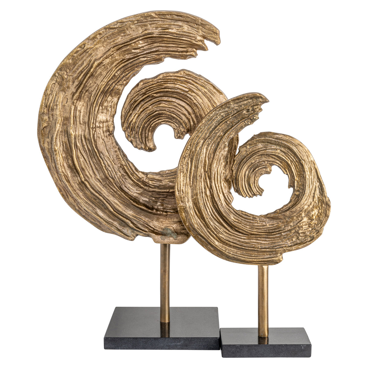 Decoratief object Swirl brass antique