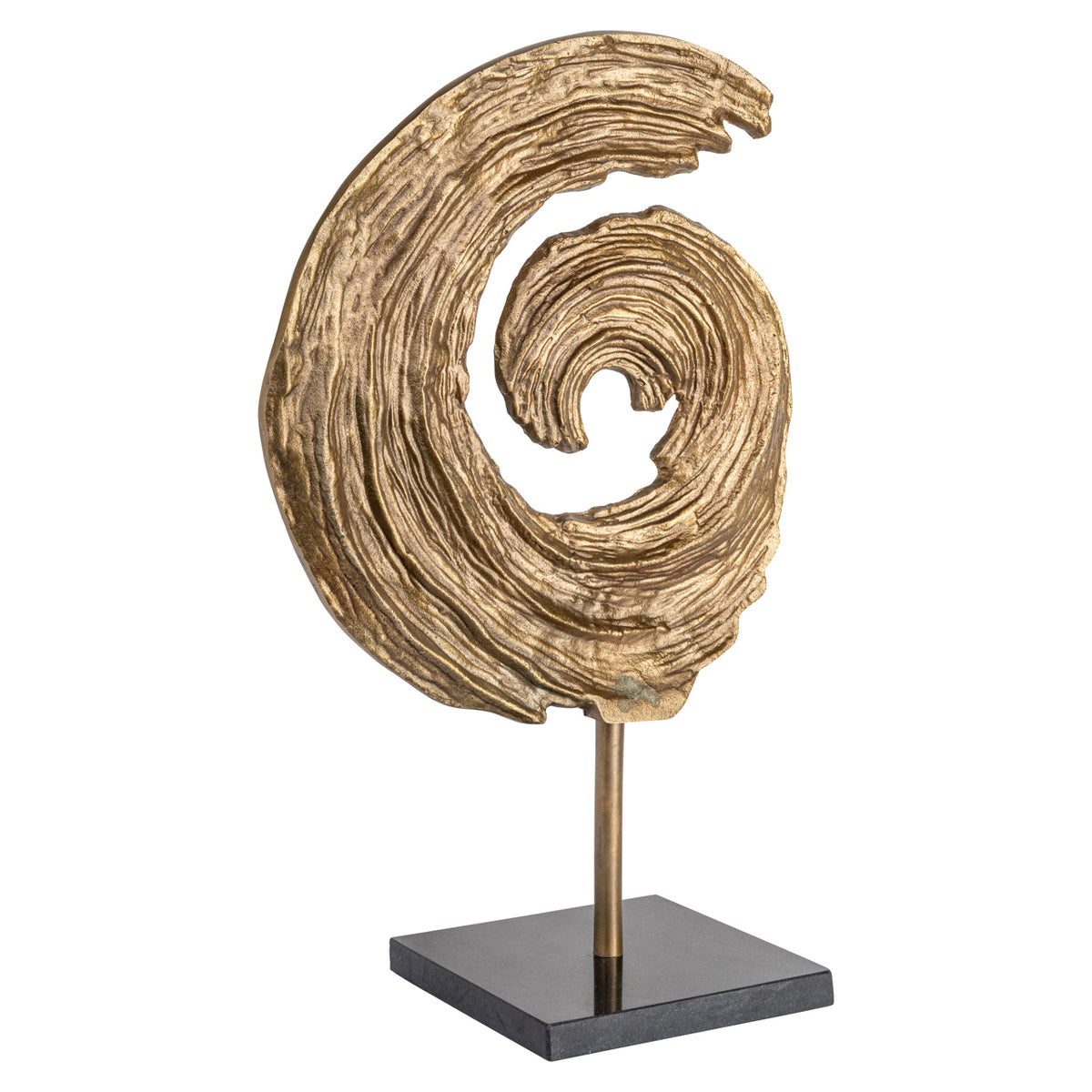 Swirl brass antique large decorative object