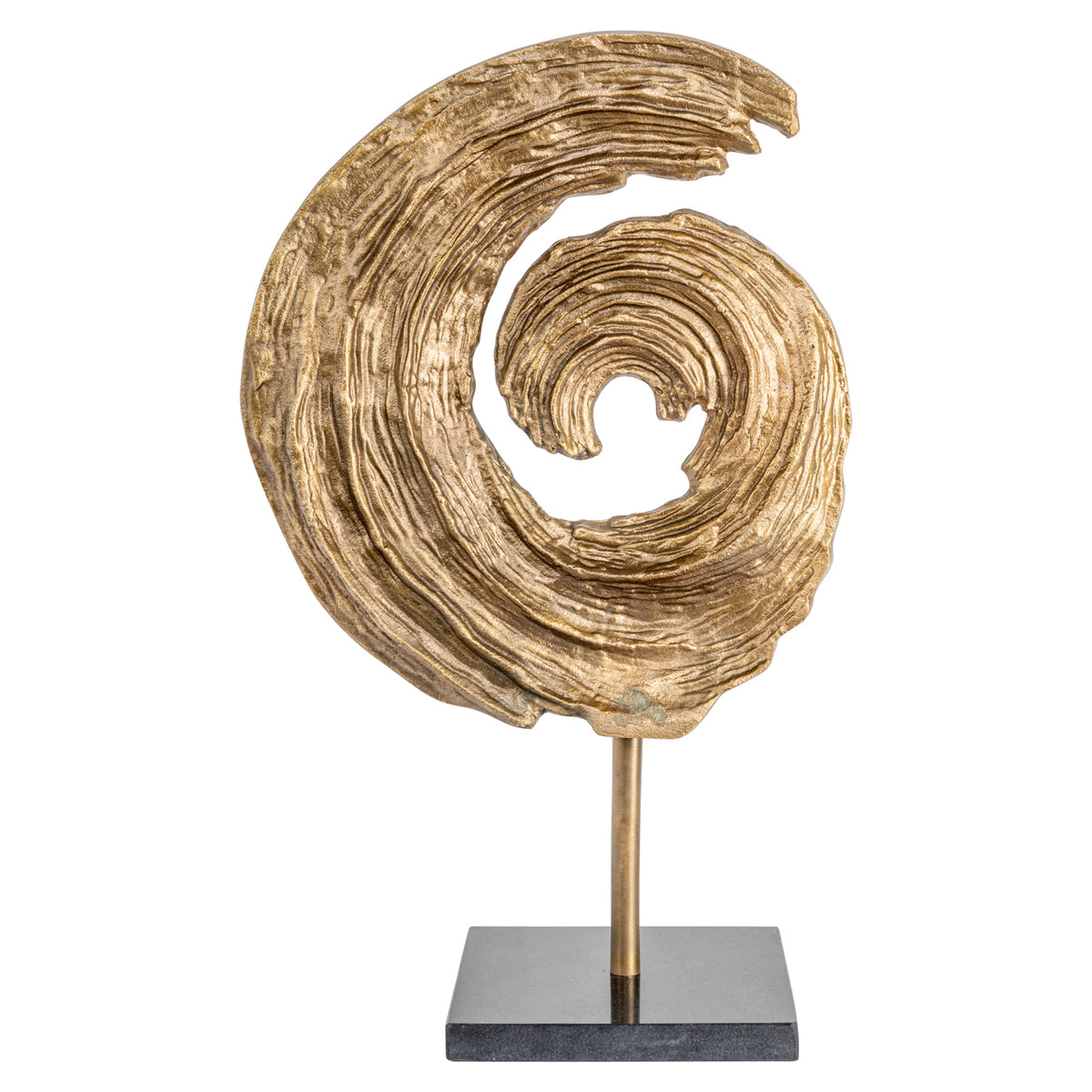 Swirl brass antique large decorative object