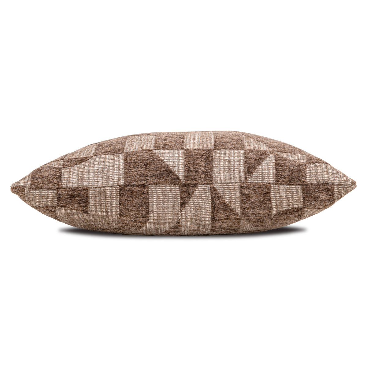Coussin Aria marron géométrique