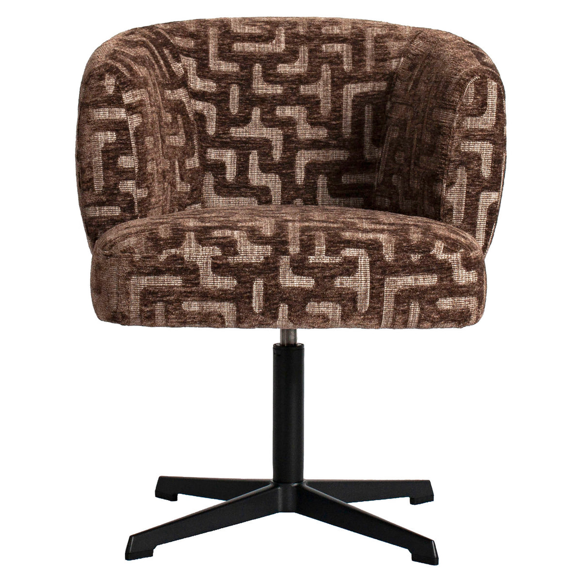 Eetkamerstoel Dinan brown labyrinth fire retardant - swivel