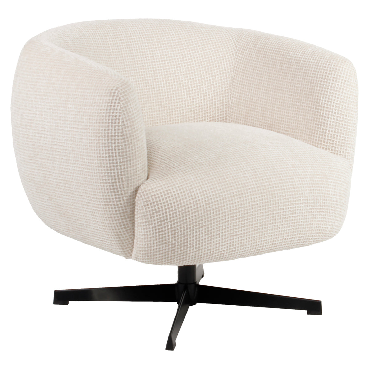 Estelle lounge chair beige blockweave swivel