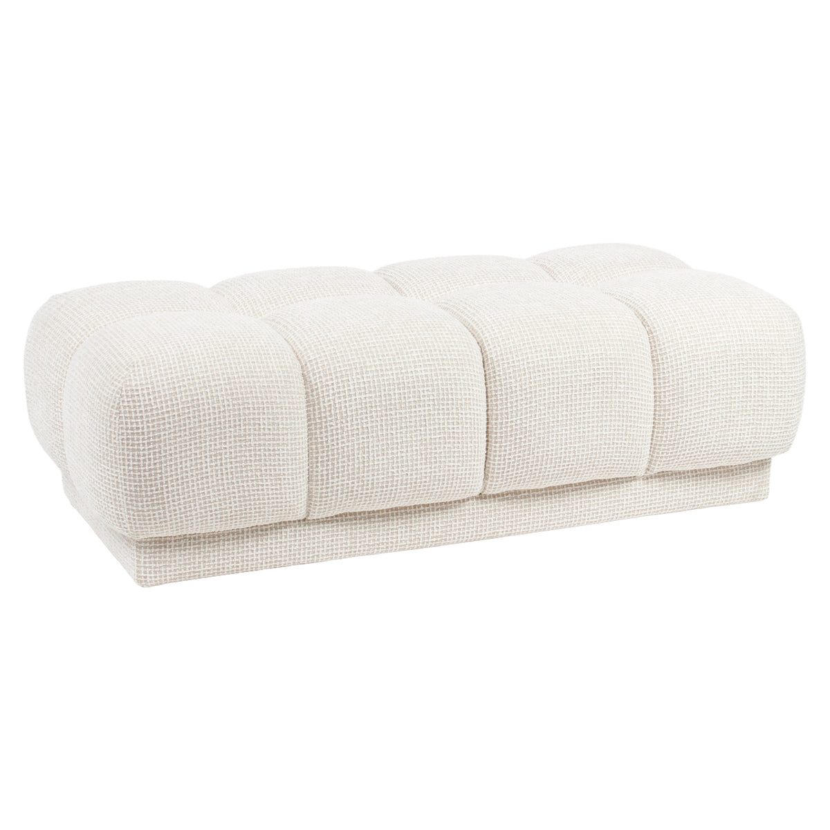 Pouf et repose-pieds Noah beige blockweave