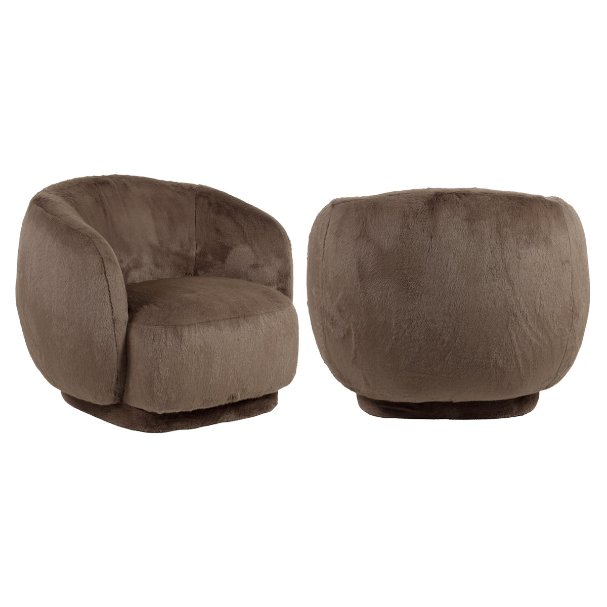 Loungesessel Negreslo brown fluffy swivel