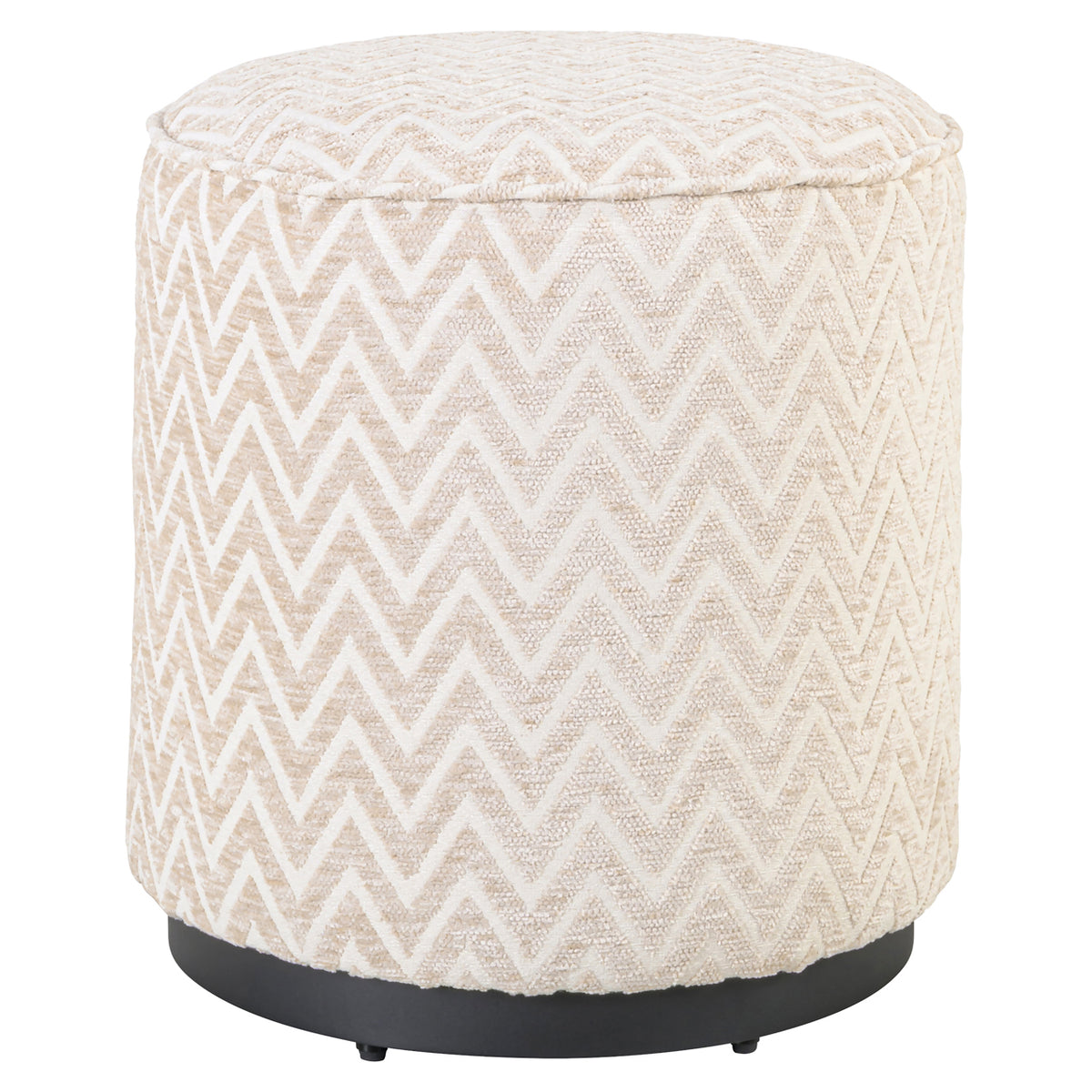 Pouf & Fußbank Lexie beige chevron 45Ø