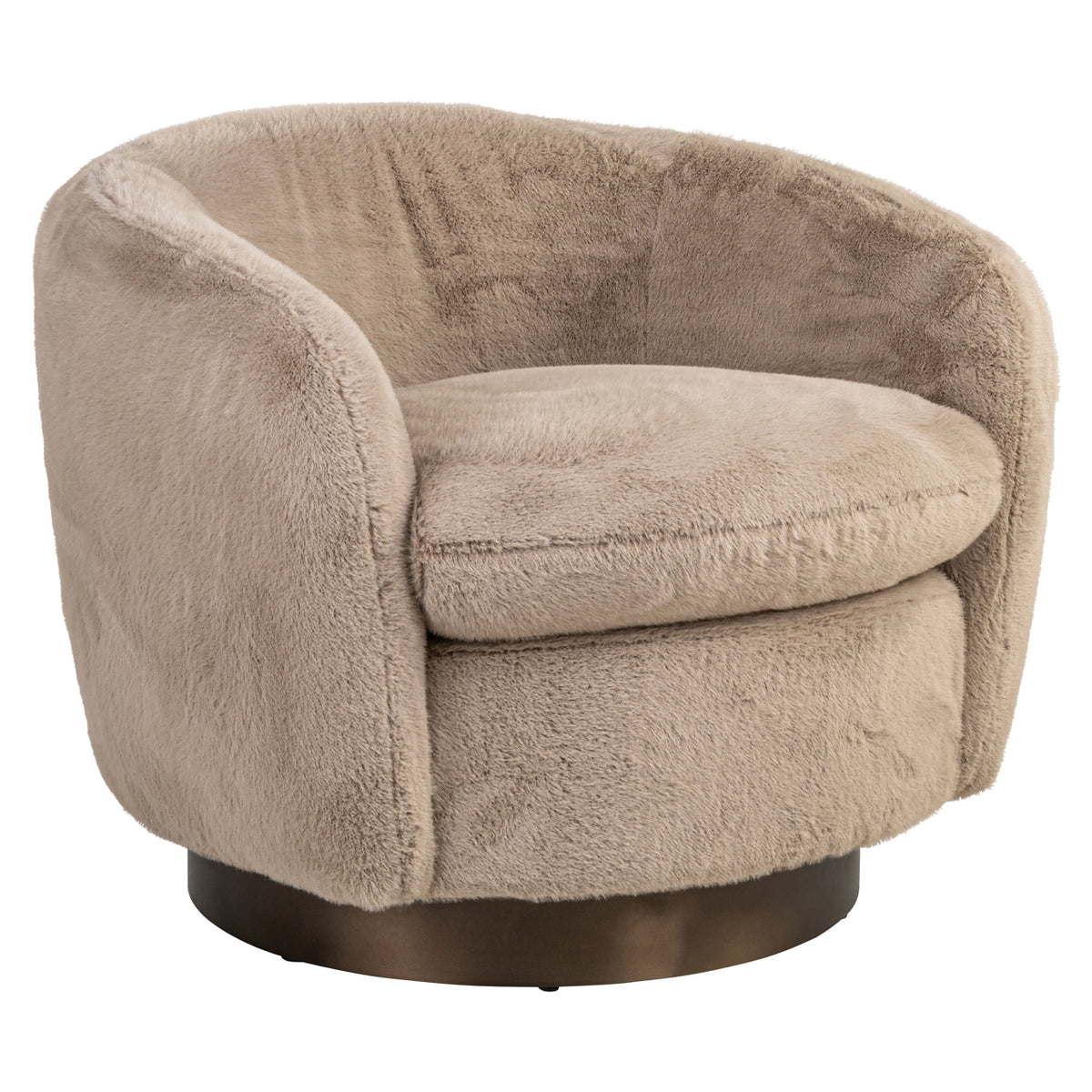 Loungesessel Colmar Khaki Fluffy drehbar