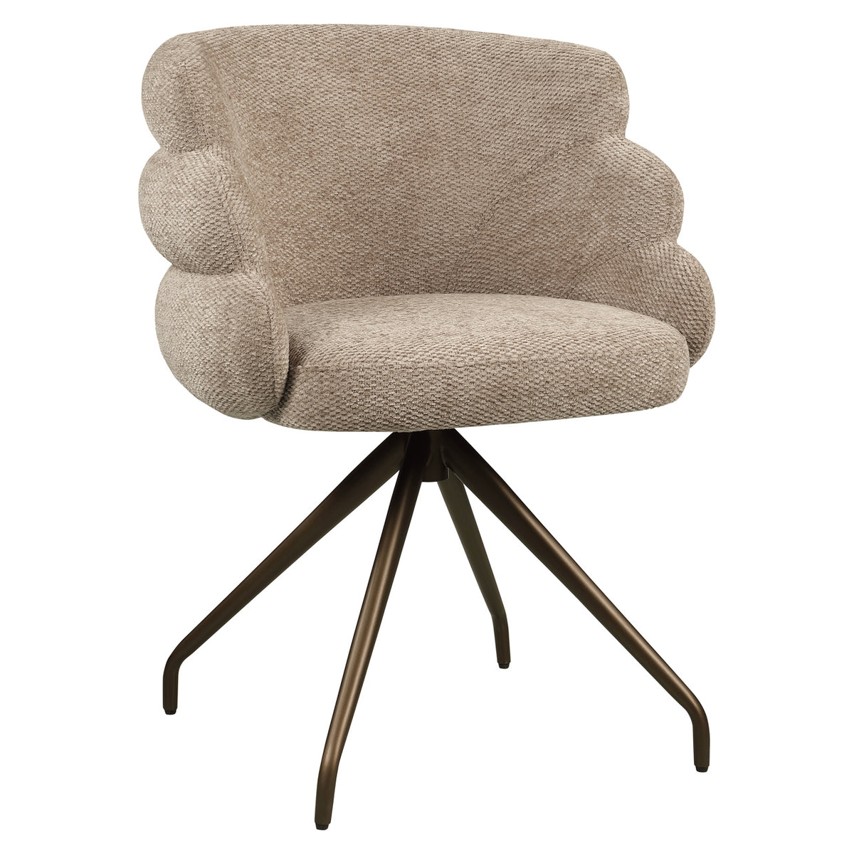 Kayla mocca boldweave swivel dining chair