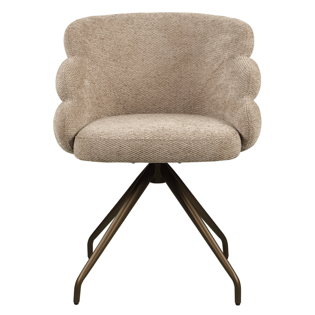 Kayla mocca boldweave swivel dining chair