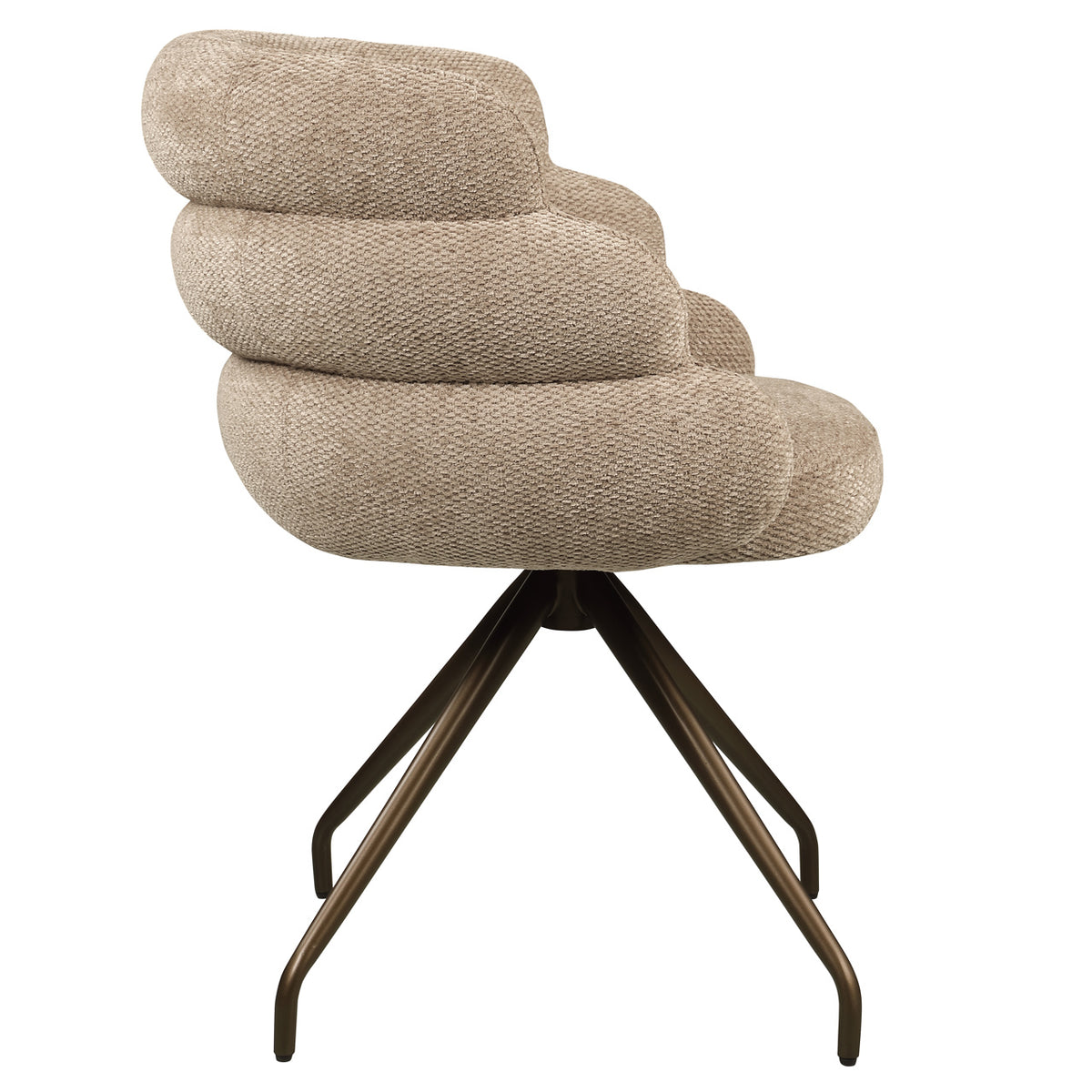 Kayla mocca boldweave swivel dining chair