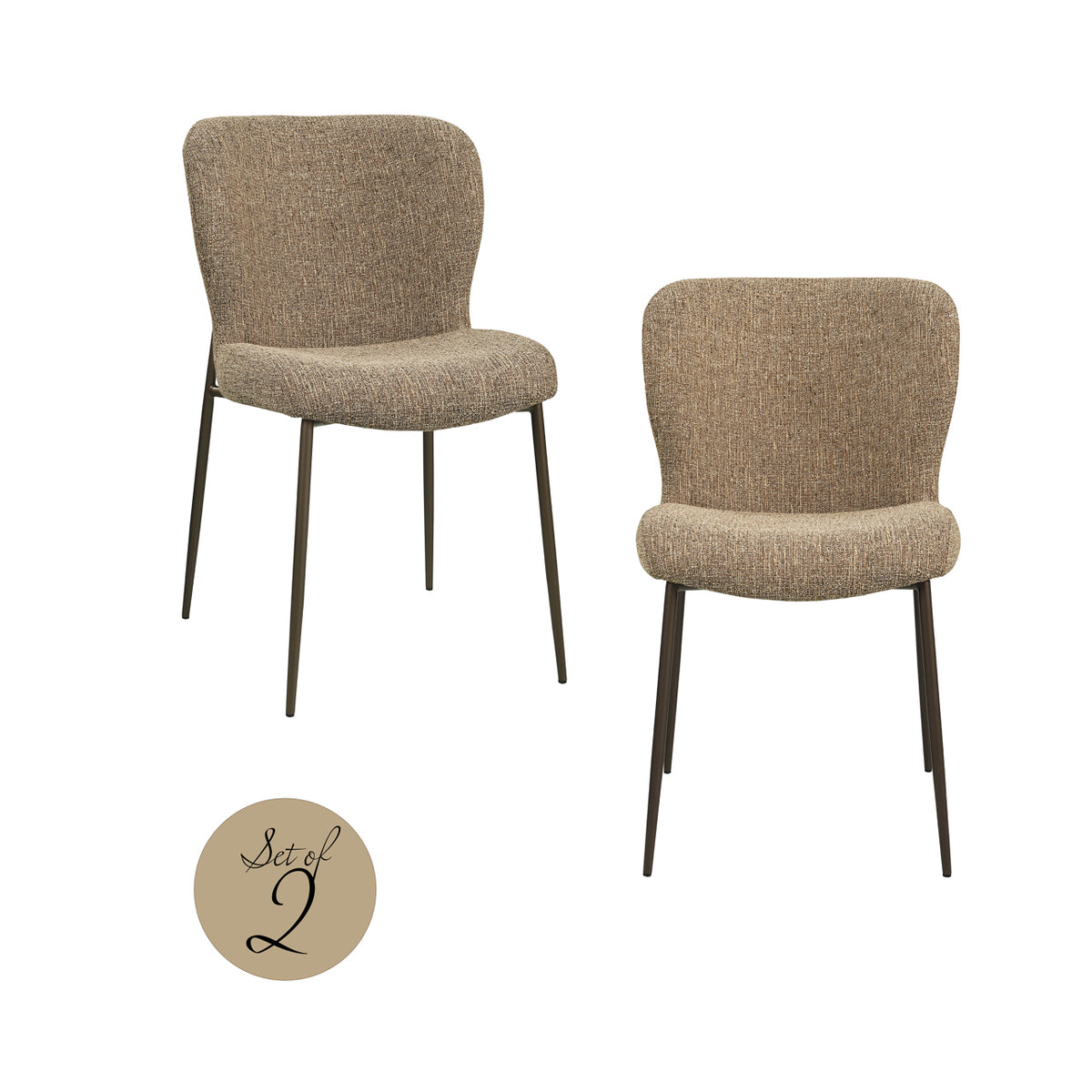 Odarby dining chair brown tweed fire retardant (Set of 2)