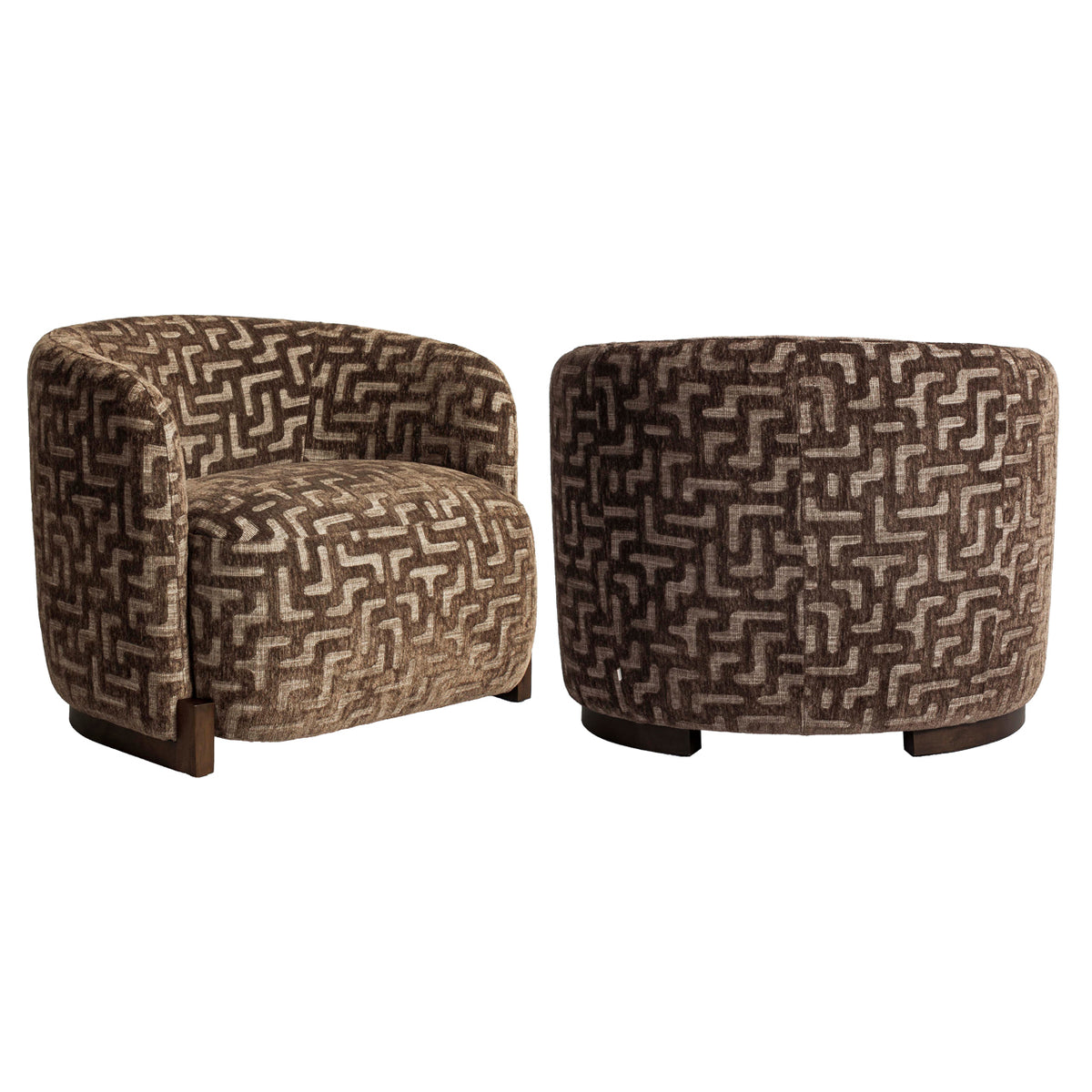 Lounge-Sessel Hannah braun Labyrinth, schwer entflammbar