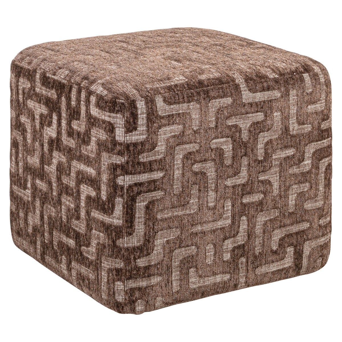 Pouf & repose-pieds Ciela brown labyrinth