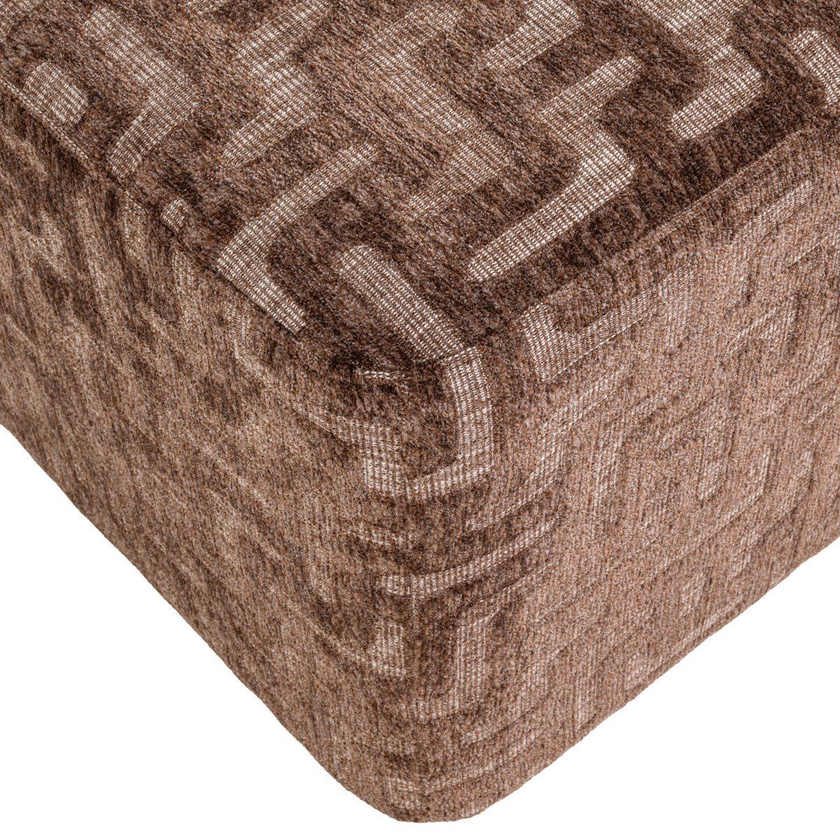 Poef & Voetenbank Ciela brown labyrinth