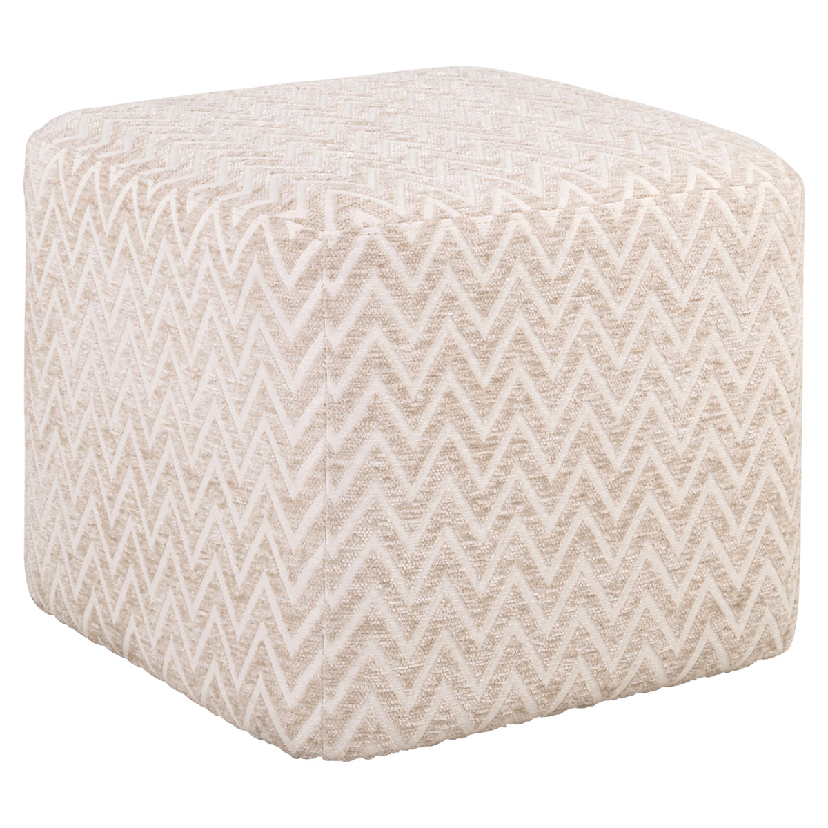 Pouf et repose-pieds Ciela beige chevron