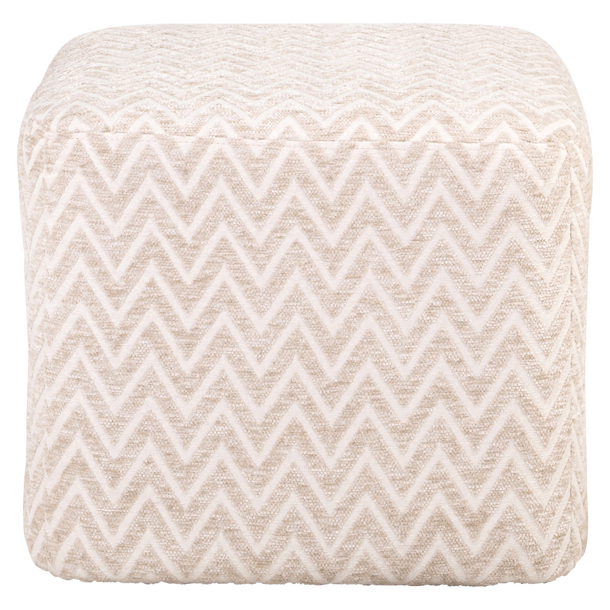 Pouf et repose-pieds Ciela beige chevron