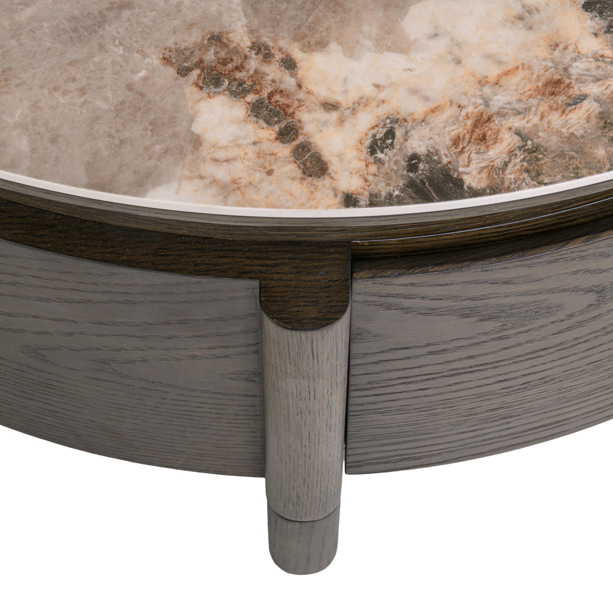 Couchtisch Langford braun 90Ø 1 Schublade