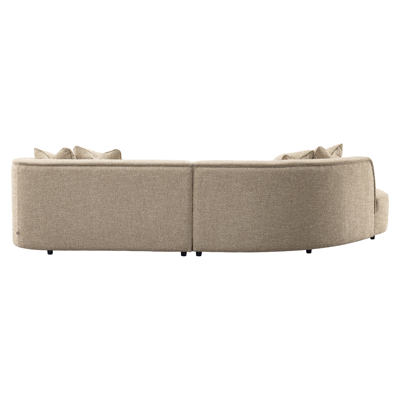 Romero-Sofa aus Sand-Tweed, Ottomane links, schwer entflammbar