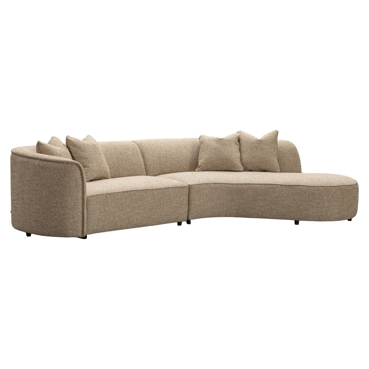 Sitzbank Romero Sand-Tweed-Ottomane rechts, schwer entflammbar