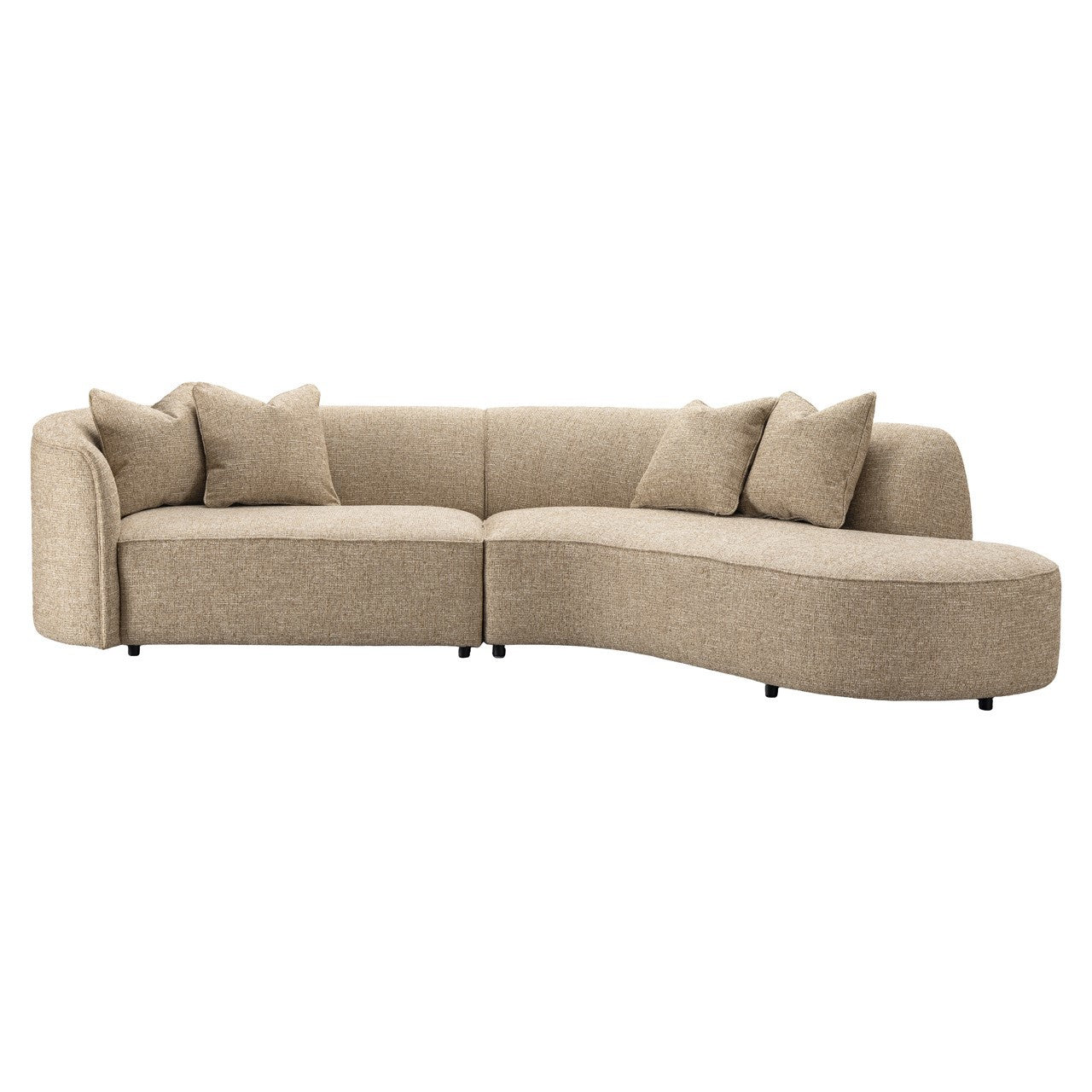 Sitzbank Romero Sand-Tweed-Ottomane rechts, schwer entflammbar