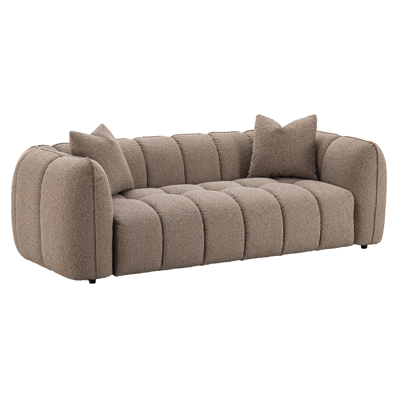 Hogan-Sofa in Mocca, klobiger Dreisitzer, schwer entflammbar